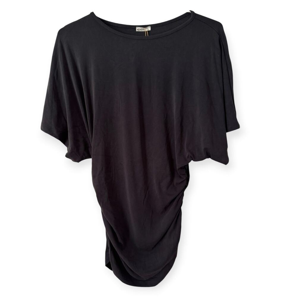 NWT OGL Sandwashed Effortless Boatneck Batwing Sleeve Side Ruched Top Size Large